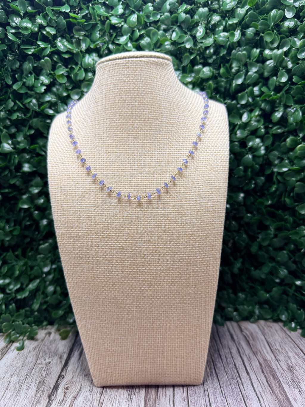 Tourmaline gold plated hand wrapped chain
