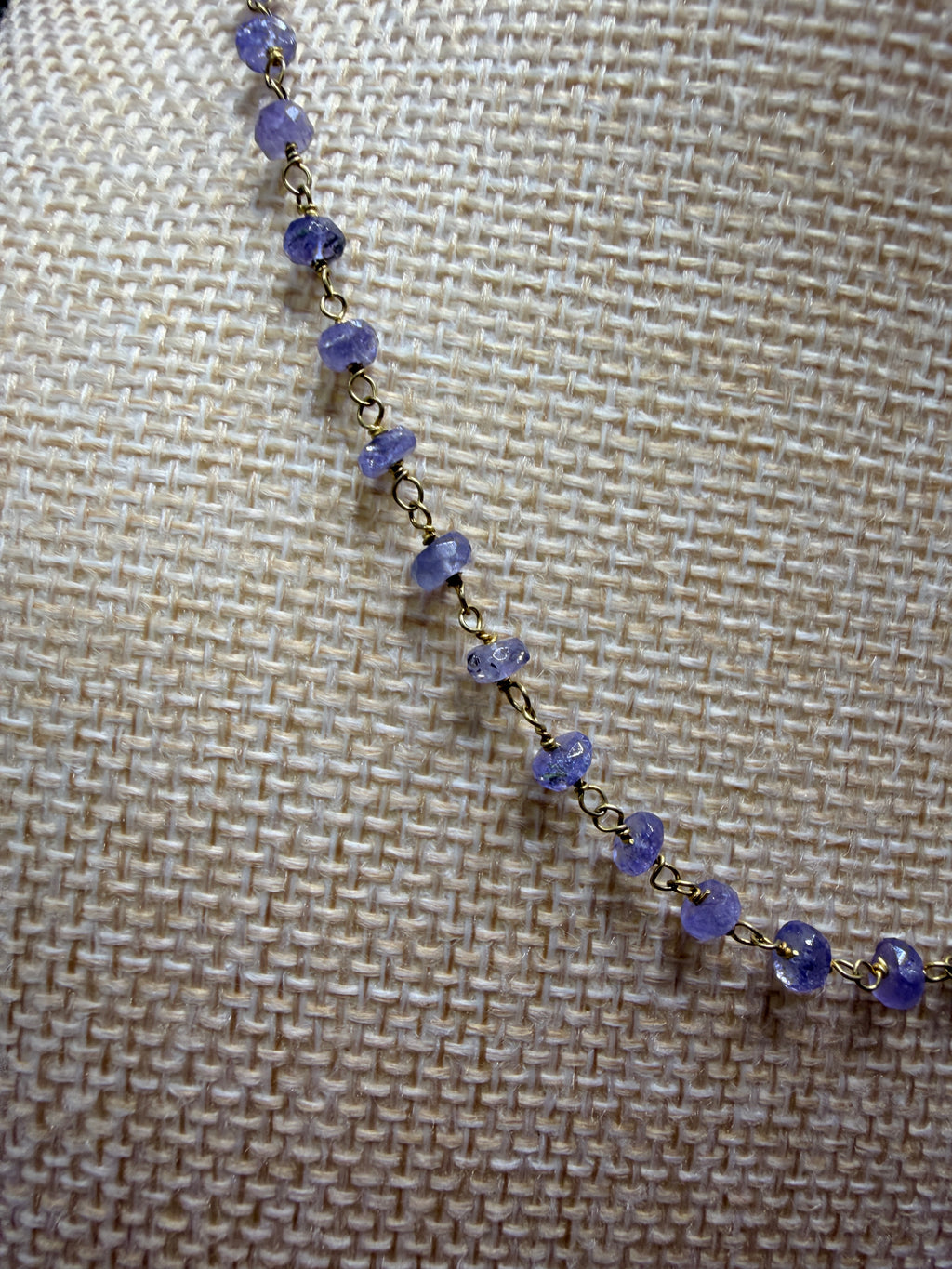 Tourmaline gold plated hand wrapped chain