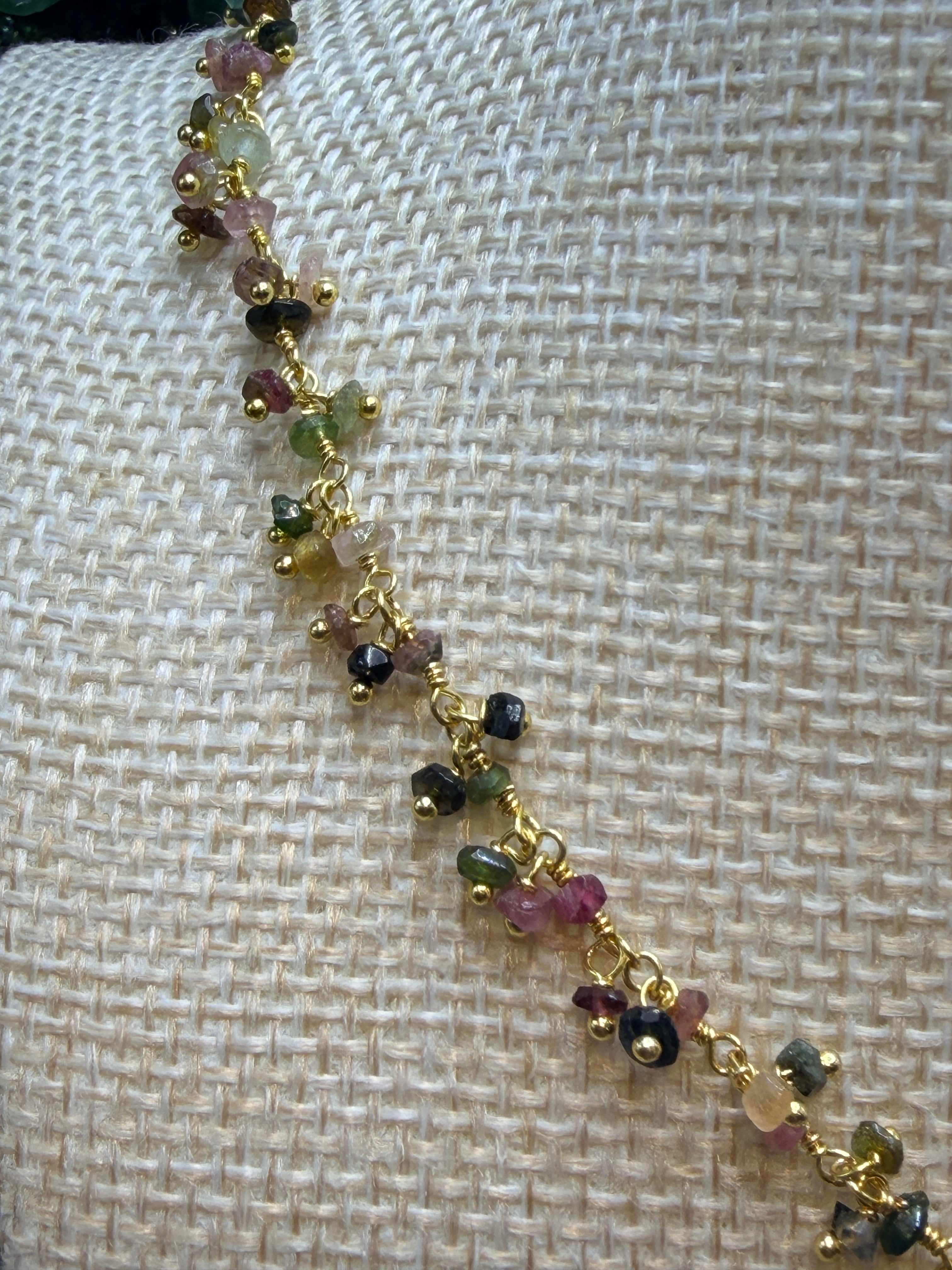 Tourmaline cluster necklace