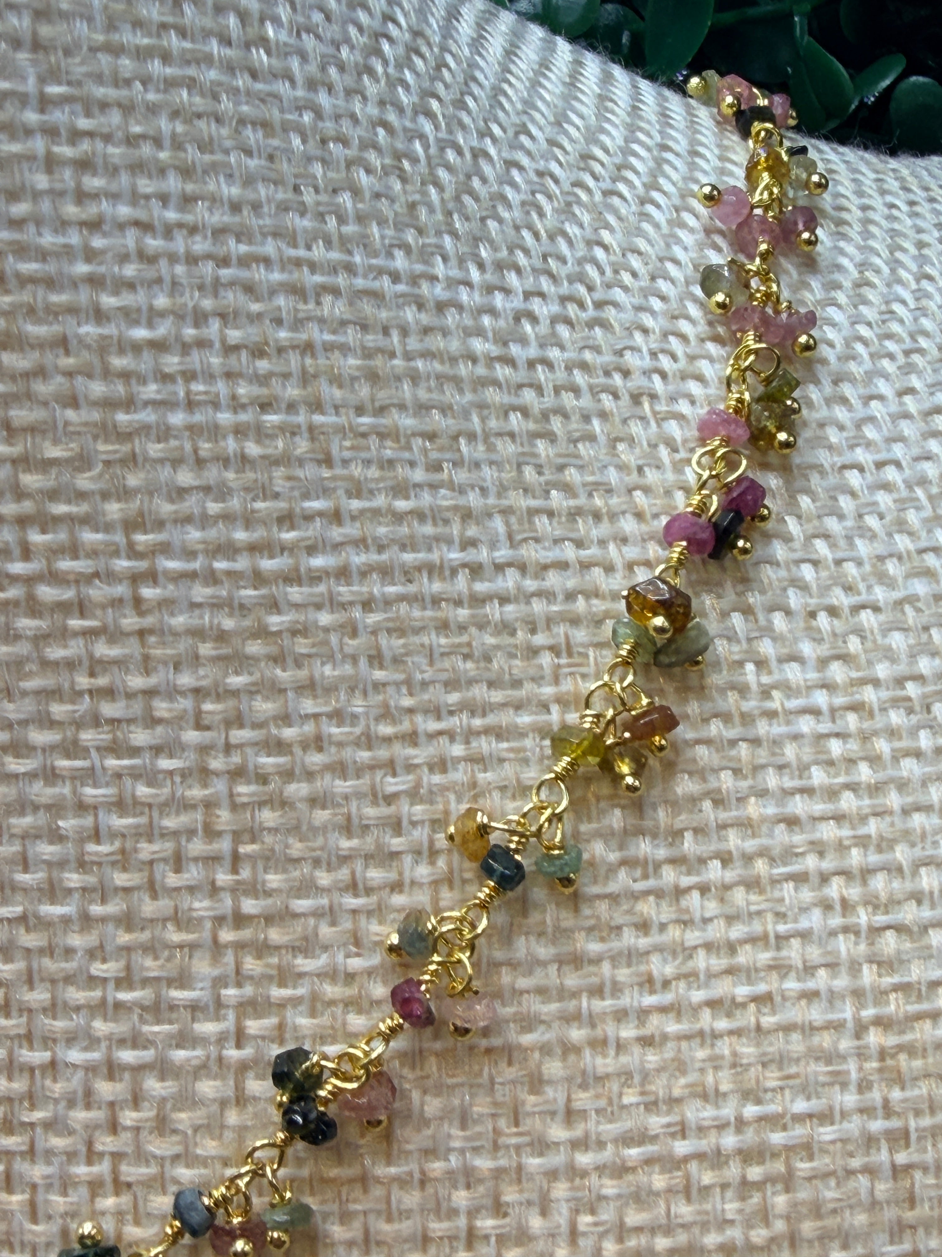 Tourmaline cluster necklace