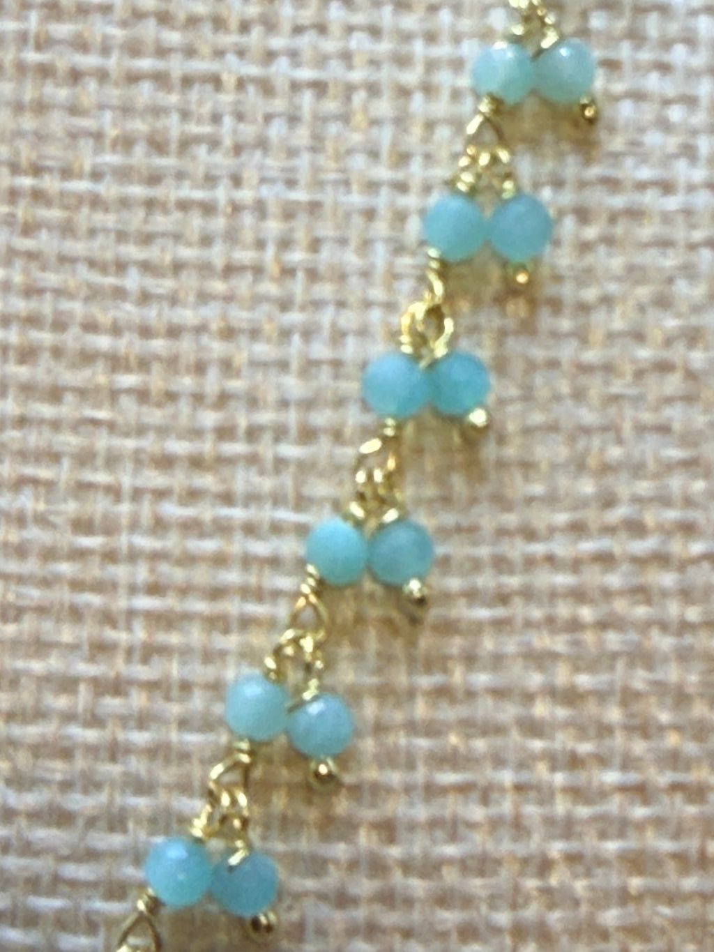 Aqua Chalcedony Cluster Rosary Chain