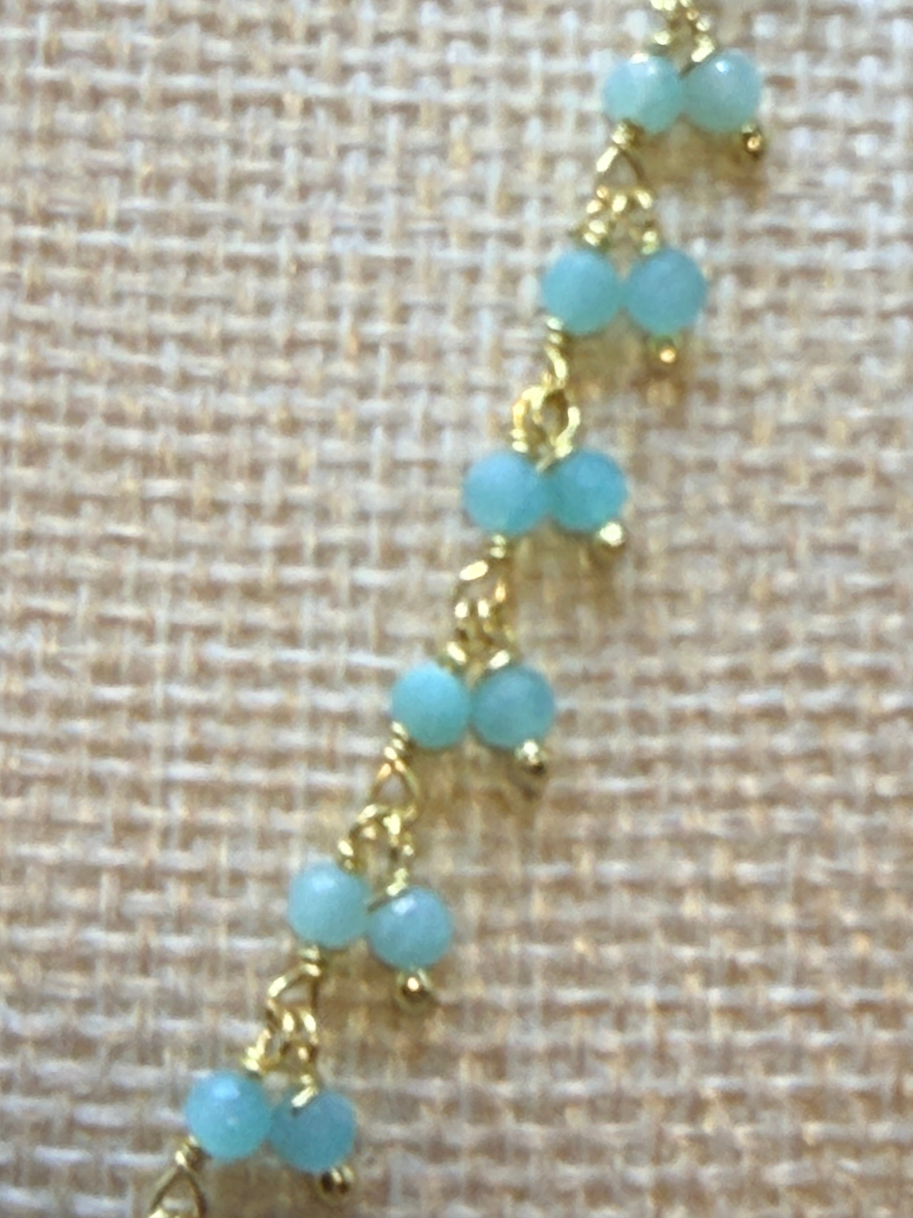 Aqua Chalcedony Cluster Rosary Chain