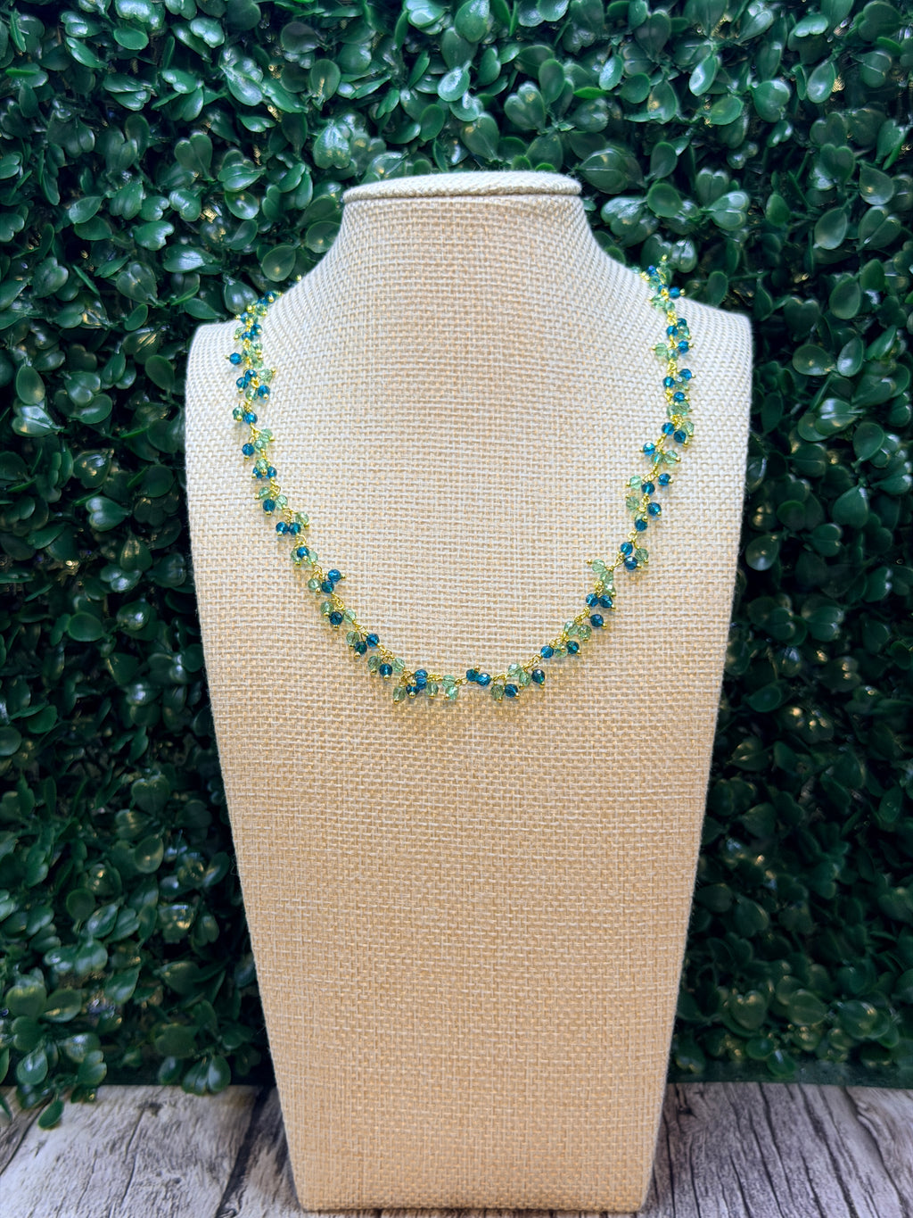 Beautiful blue topaz and prehnite