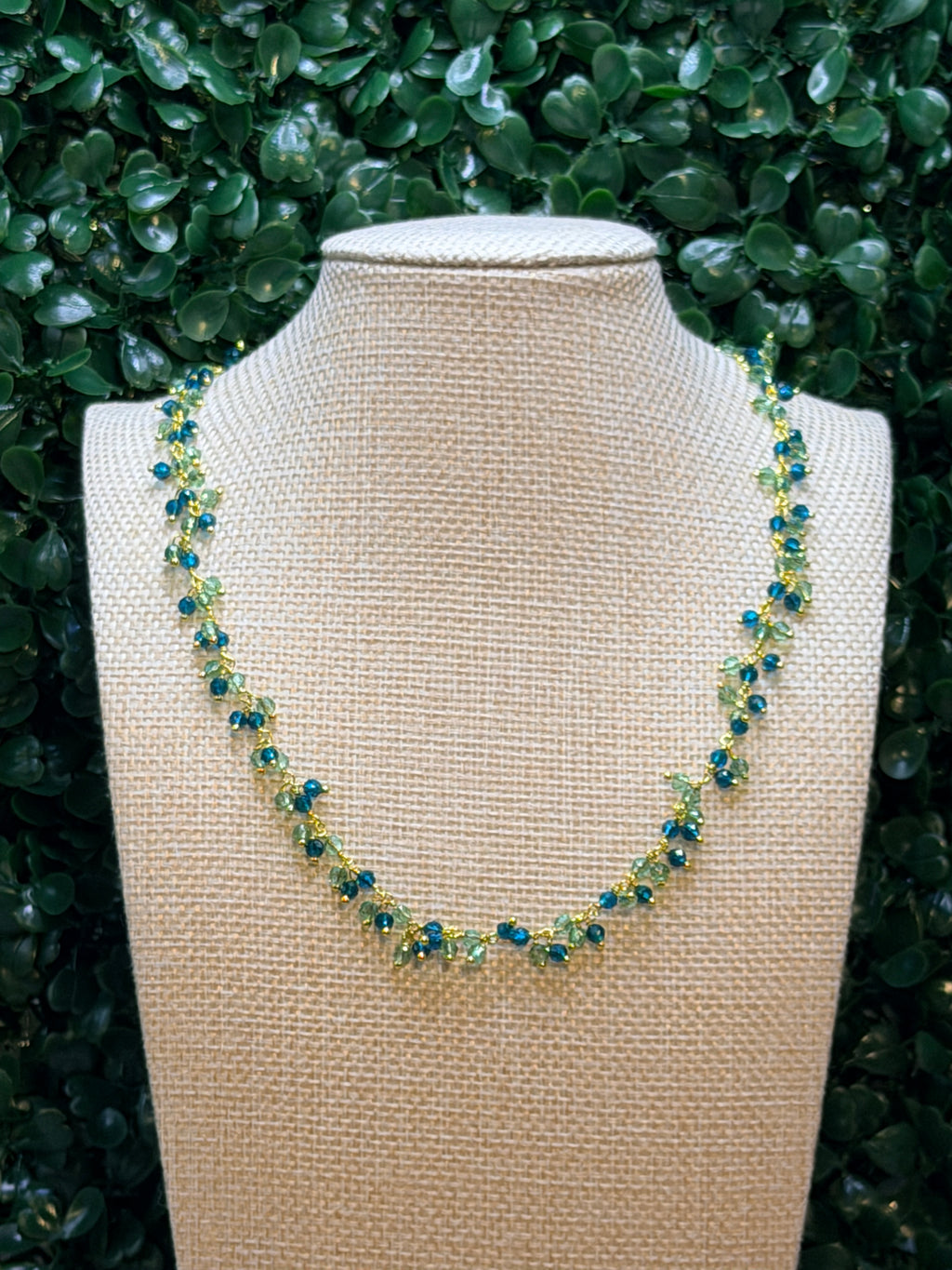 Beautiful blue topaz and prehnite