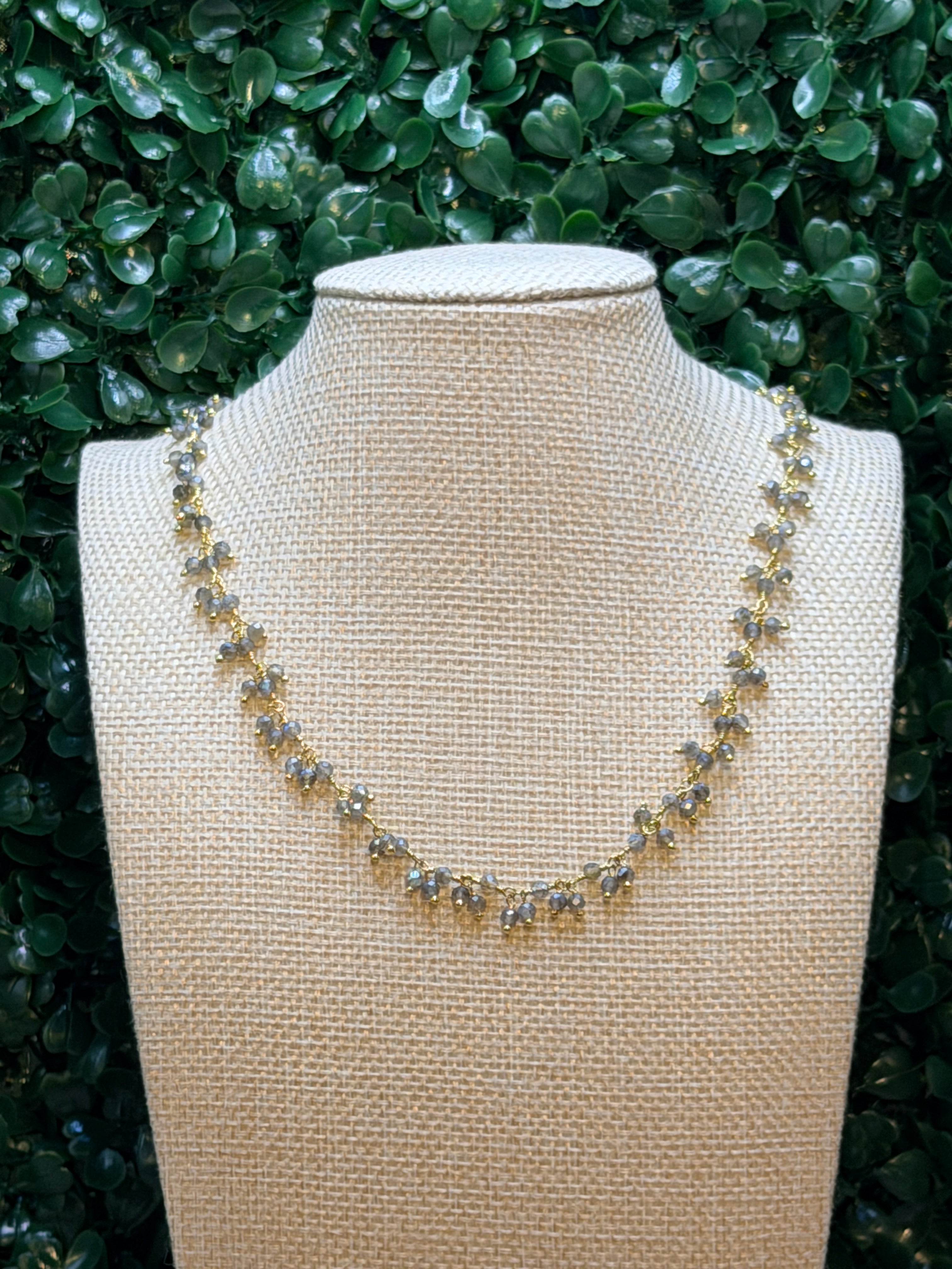 Mistique Labradorite cluster rosary necklace
