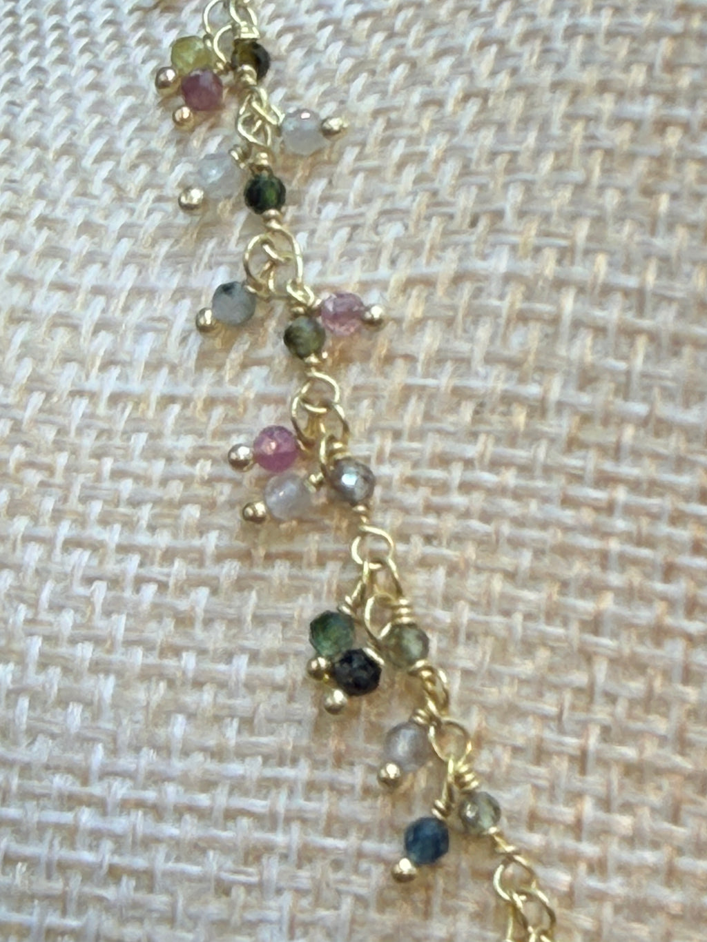 Multicolor Tourmaline cluster rosary necklace