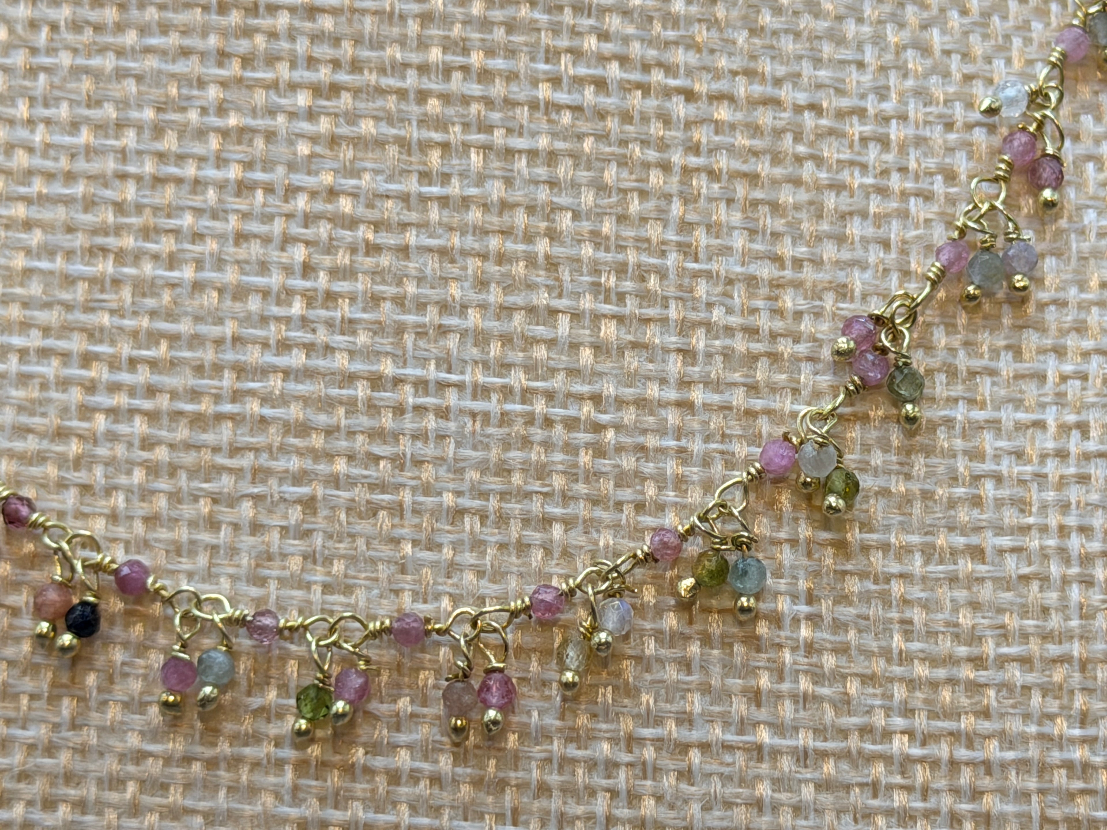 Multicolor Tourmaline cluster rosary necklace