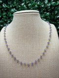 Tanzanite Faceted Rondelle Vermeil Wire Wrapped Necklace