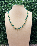 Emerald Cluster Rosary Vermeil Wire Wrapped Necklace