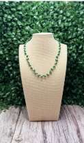 Emerald Cluster Rosary Vermeil Wire Wrapped Necklace